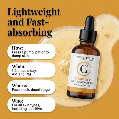 SKIN ELITE CO® VITAMIN C HYALURONIC ACID ANTI-AGING ESSENCE 50ML